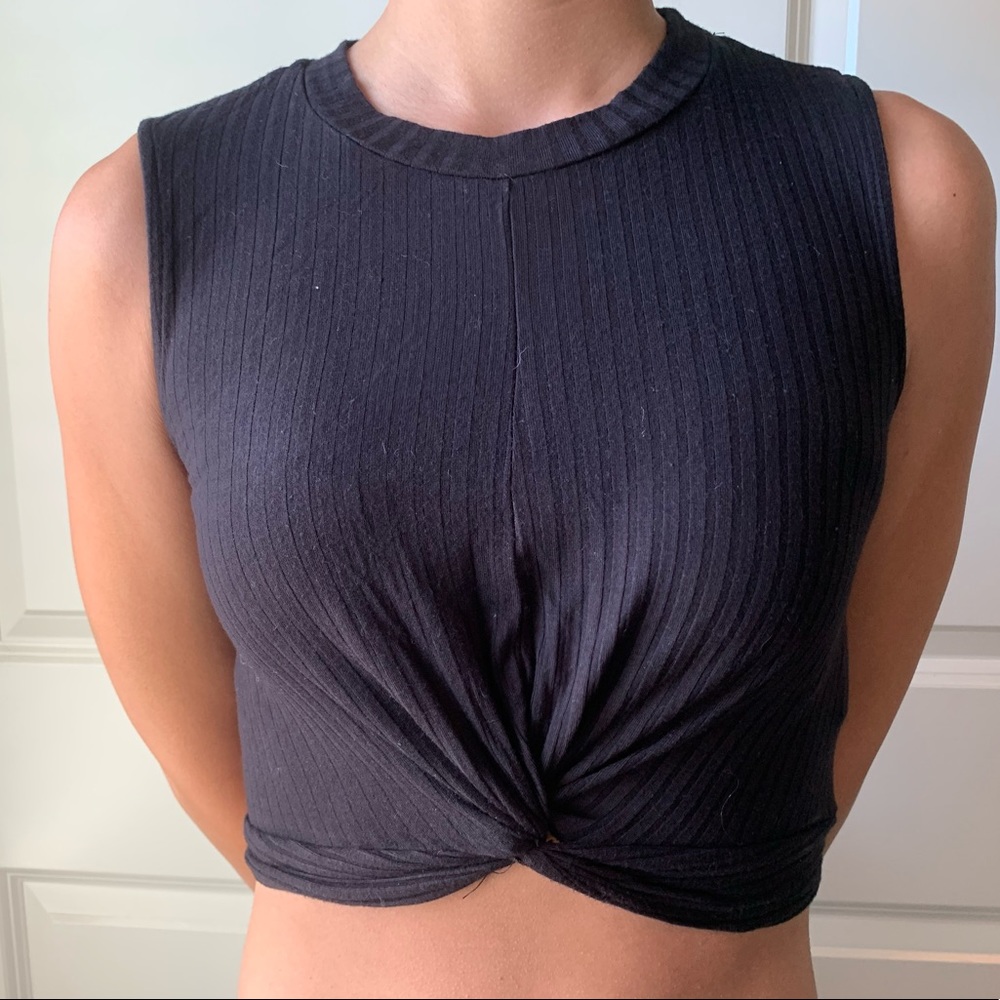 Black Cropped Tank Top